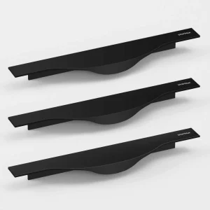 Plantex Profile Handle for Kitchen Cabinet/8 Inch Alluminium Drawer Profile Handle/Wardrobe Pull Handle for Home/Office/Hotel - Pack of 3 (Black)