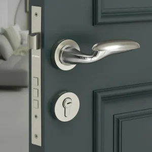 Plantex Door Lock for Home/Main Door Lock Set/Mortise Lock Set with Brass Lock Body & Cylinder - Pack of 1 (7134, Satin Steel & Chrome)