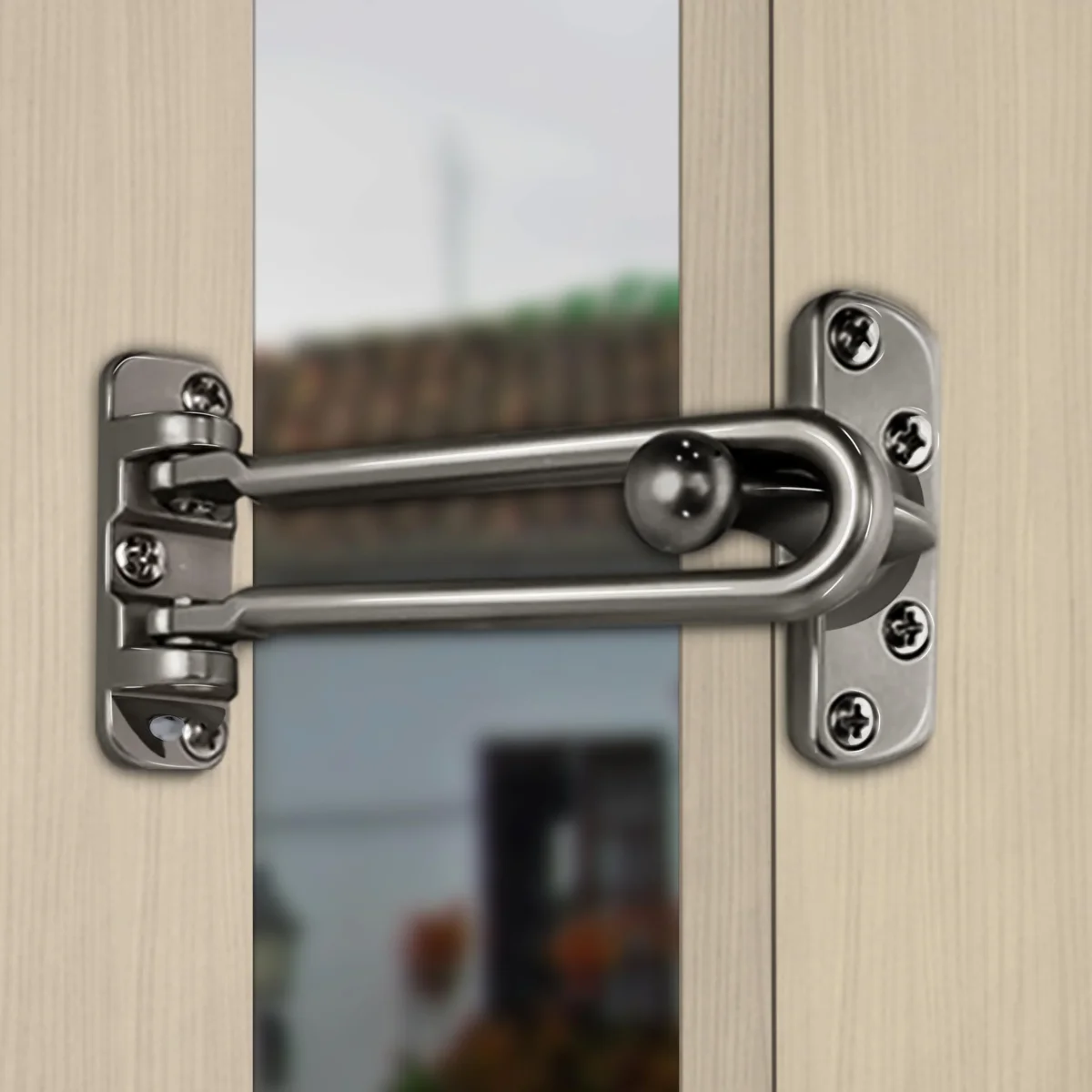Plantex Heavy Duty Swing Bar Lock/Door Safety Guard with High Security Auxiliary Lock for Home/Office/Hotel - Pack of 8 (SH-42, Satin-Black Finish) - Image 2
