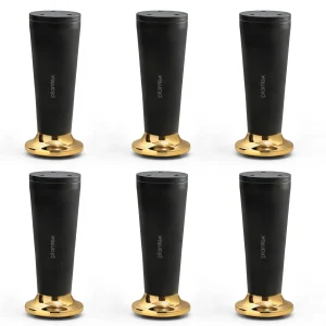 Plantex 6 Inch Sofa Leg for Bed Furniture/Aluminium Sofa Leg for Table/Support Legs/Furniture Leg - Pair of 3 (6 Piece) (DTS-87, Black & Gold)