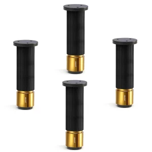 Plantex 6 Inch Sofa Leg for Bed Furniture/Aluminium Sofa Leg for Table/Support Legs/Furniture Leg - Pair of 2 (4 Piece) (DTS-77, Black & Gold)