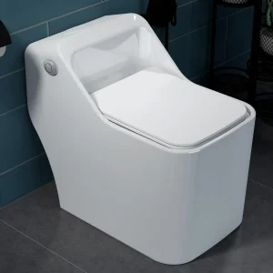 Plantex Imported Platinum One Piece Western Commode for Toilet/Rimless Siphonic Vaccum Commode with Soft Close Toilet Seat Cover - S Trap Outlet ( White )