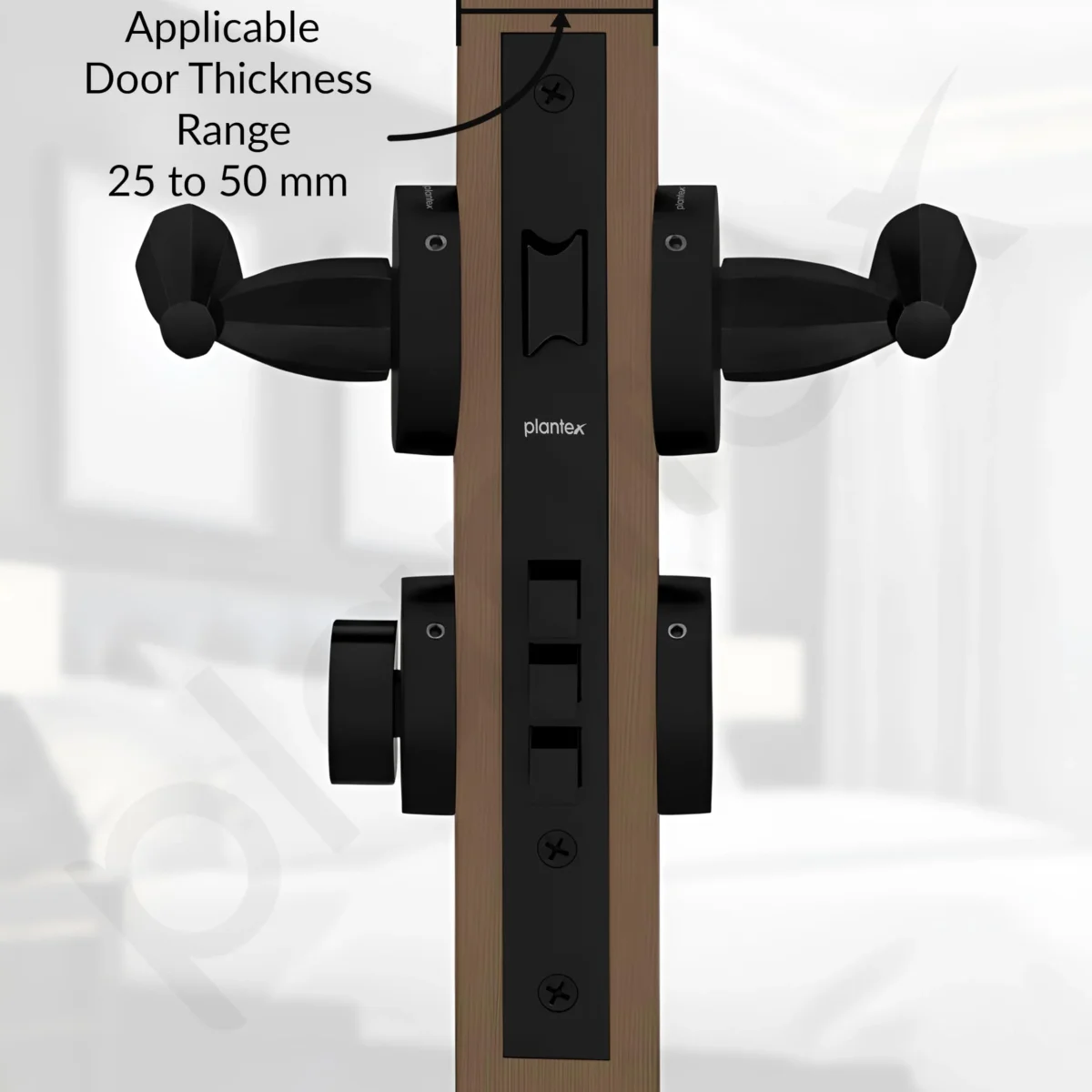 Plantex Door Lock for Home/Main Door Lock Set/Mortise Lock Set with Brass Lock Body & Cylinder - Pack of 1 (7135, Z-Black) - Image 4