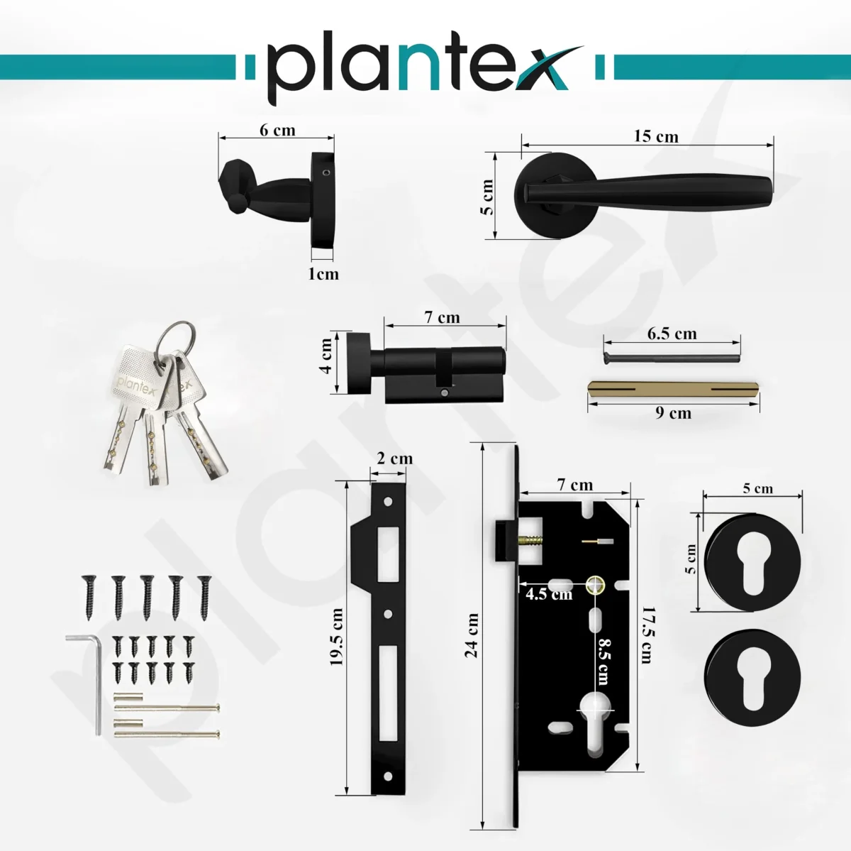 Plantex Door Lock for Home/Main Door Lock Set/Mortise Lock Set with Brass Lock Body & Cylinder - Pack of 1 (7135, Z-Black) - Image 7
