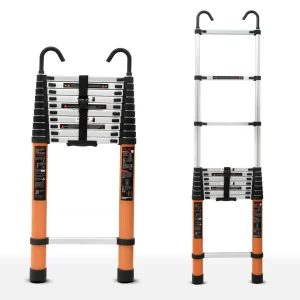 Plantex 14.5 feet (4.4m) Telescopic Ladder/Durable Steps/Collapsible Ladder for Home or Outdoor Work/Aluminium Telescopic Ladder - (Orange)