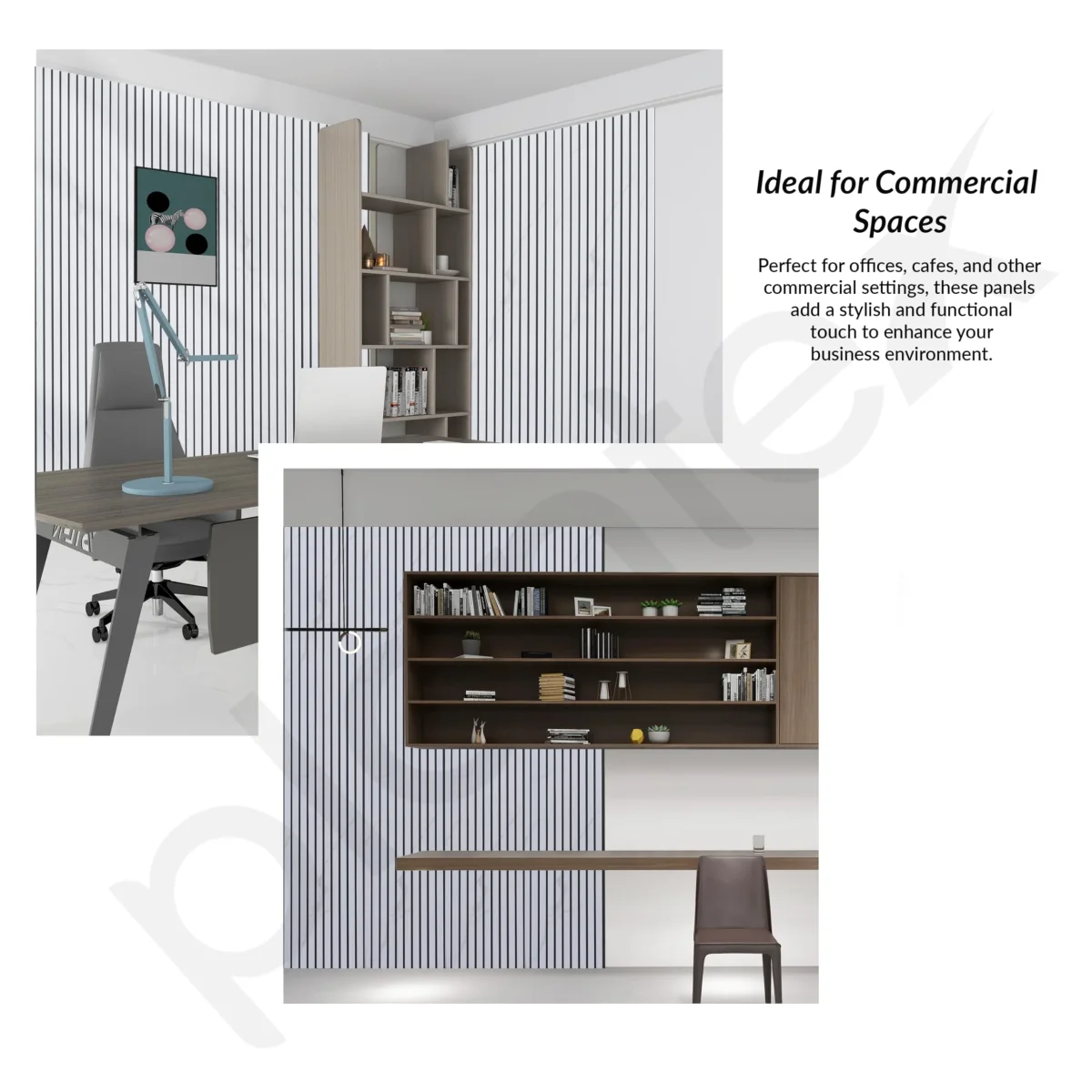 Plantex Wall Panel/PVC Louver Panel for Wall with Size - 12 Inch x 10 Ft/Durable, Lightweight, and Stylish Panels for Office/Hotel/Ideal for Walls & Ceilings - Pack of 1 (White and Black, 5030) - Image 8