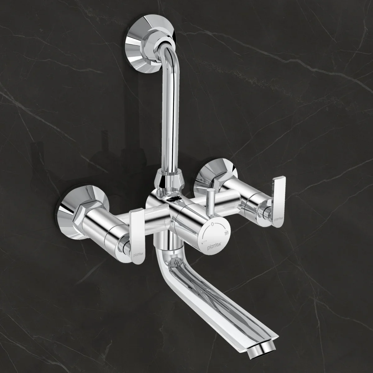 Plantex Wall Mixer for Bathroom 2 in 1 with L-Bend Provision for Overhead Shower/Mixer Tap for Bathroom with Water Saving Nozzle Tap- 7 Year Warranty (Bal-518-Chrome)